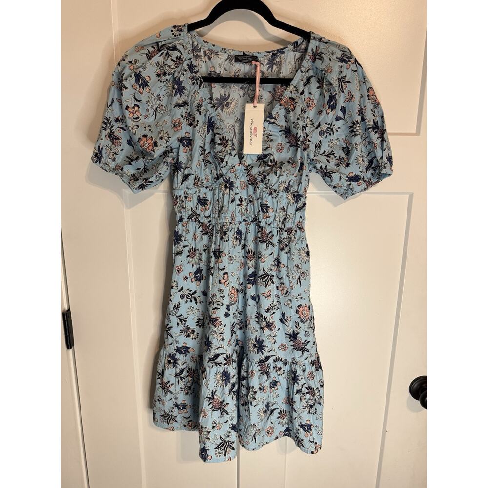 Vineyard Vines Women’s Poplin V-neck Mini Dress NWT Size XXS Paisley Floral